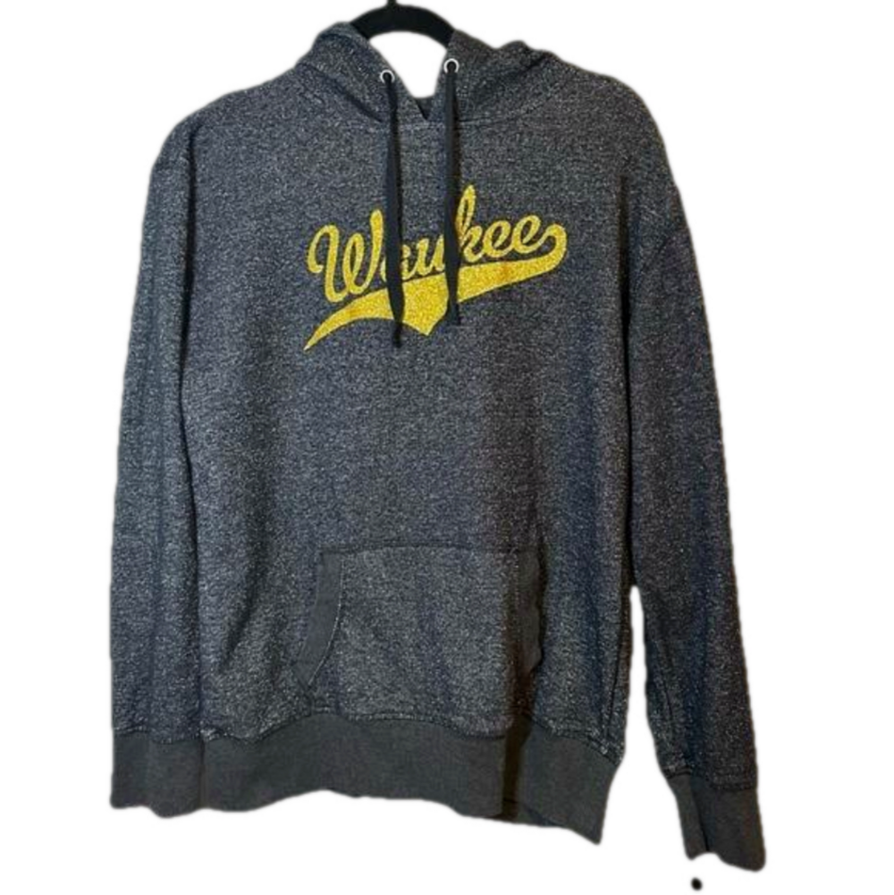 J.AMERICA Size L metallic silver/gold “Waukee” Hoodie